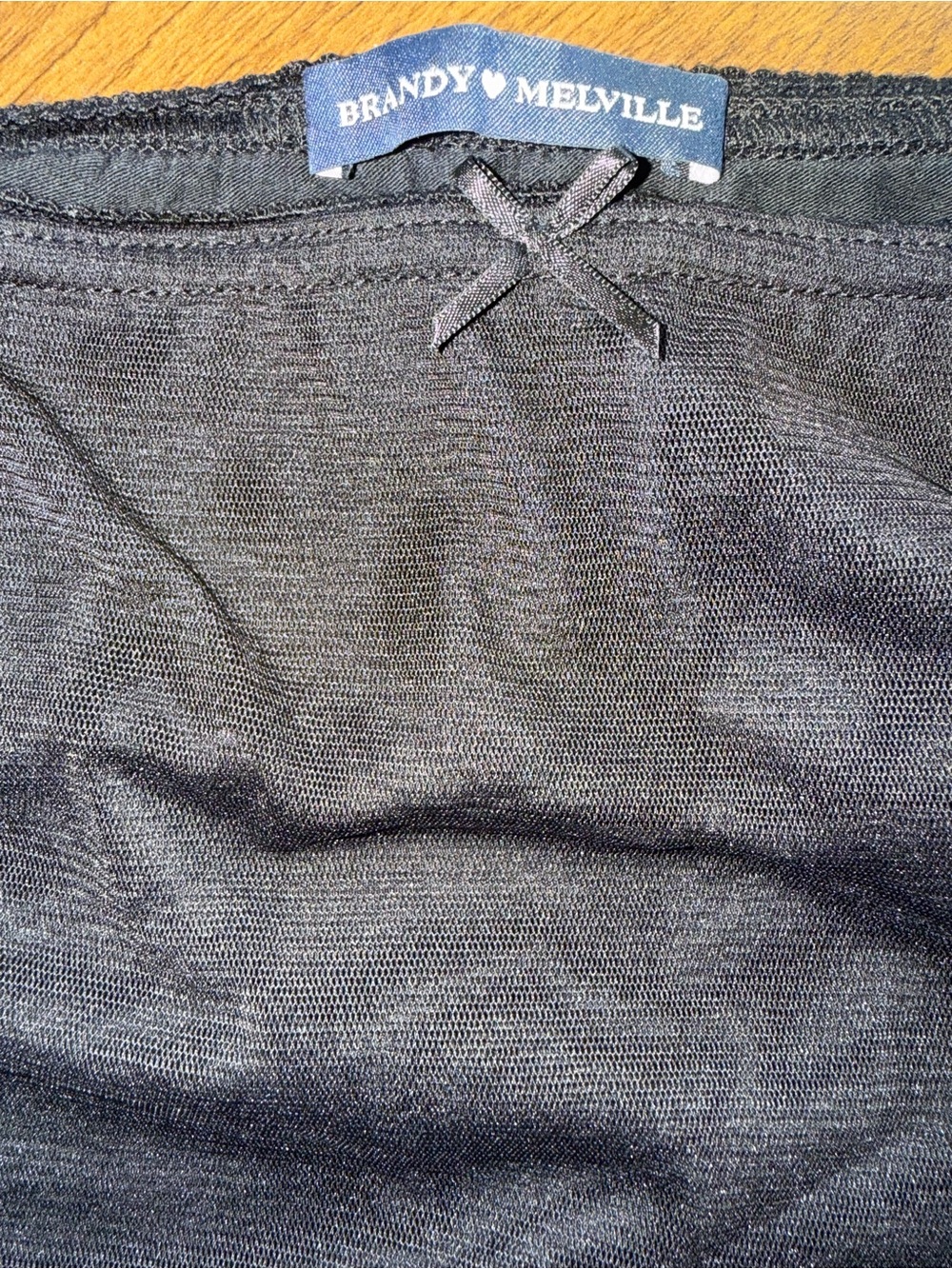 Brandy Melville Black Mini Skirt with sheer Hem